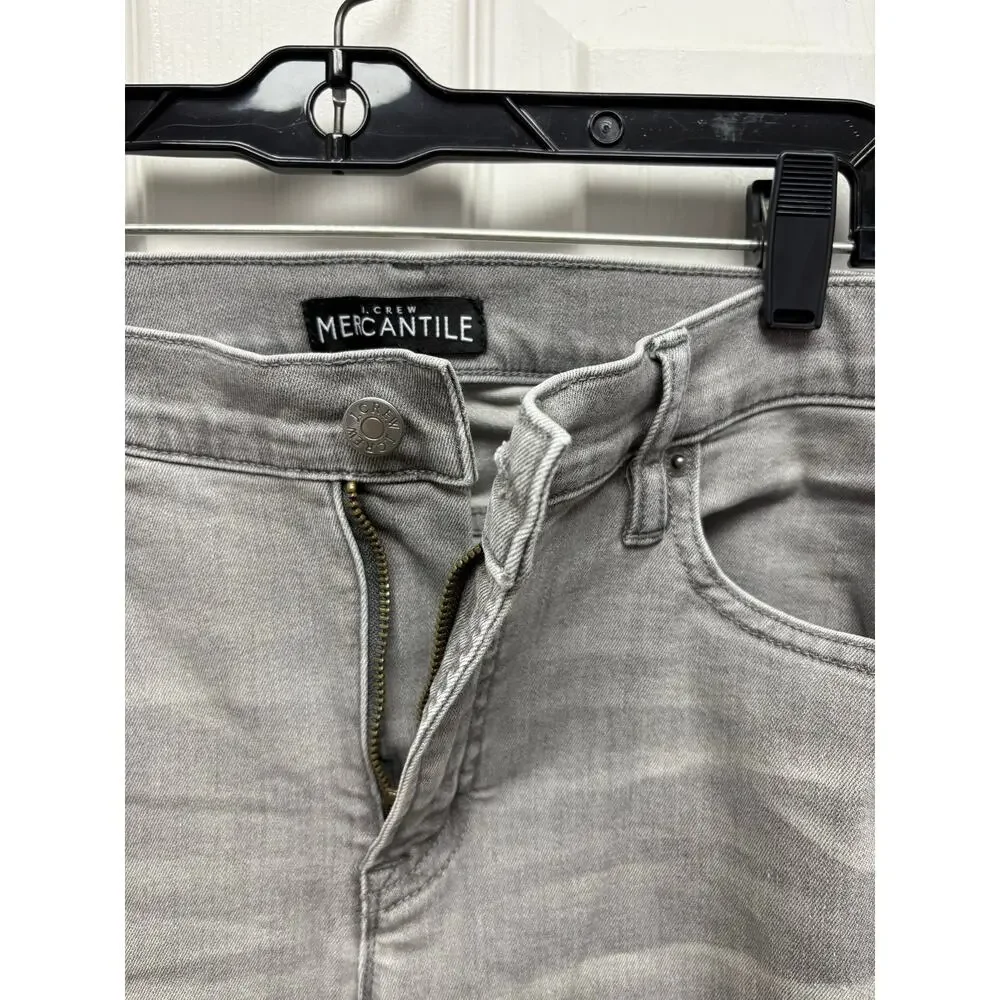 J Crew Mercantile Jeans, Mid Rise, Gray Straight Leg, Women's Size 31